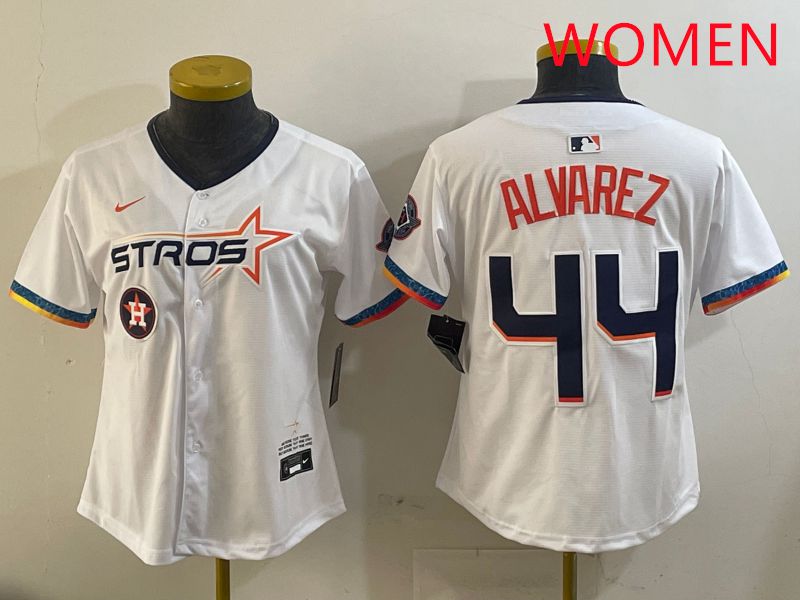 Women Houston Astros 44 Alvarez White Fourth generation Joint Name 2025 Nike MLB Jersey style 10
